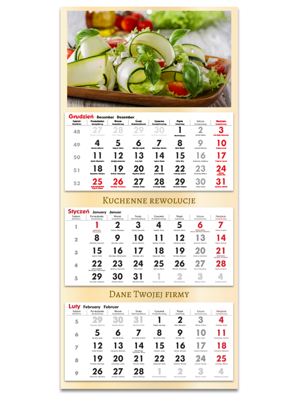 Fotokalendarz trójdzielny "Kuchenny"