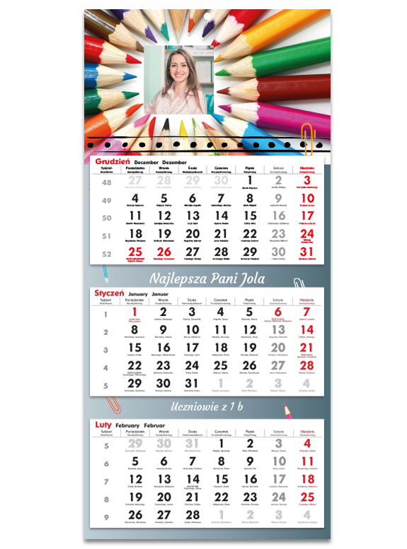 Kalendarz trójdzielny "Najlepszy nauczyciel"