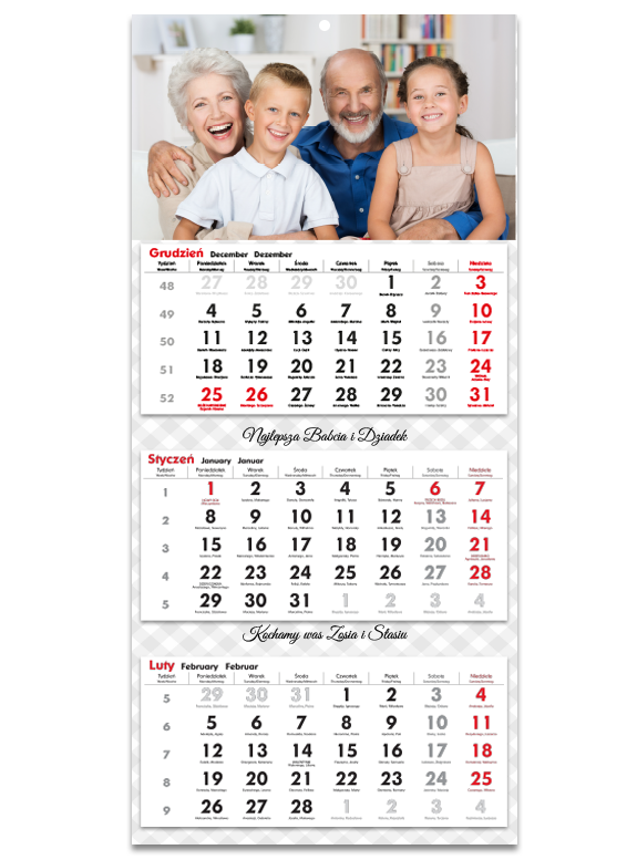 Fotokalendarz trójdzielny "Super dziadkowie"
