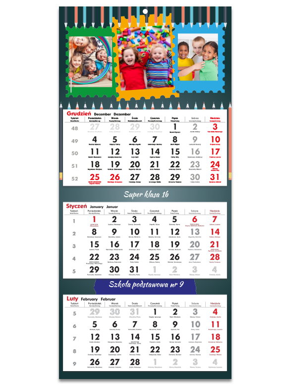 Kalendarz trójdzielny "Szkoła"